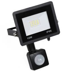 BLS-10W-Černá | 10W LED světlomet s pohybovým a soumrakovým senzorem | 950 lm | 220V