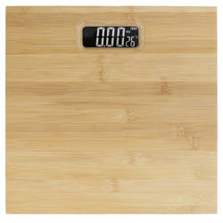 HD-2009 | Bathroom weight made of natural bamboo with a thermometer LED display