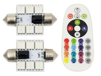 Set RGB C5W | Two RGB LED bulb C5W | Remote control color