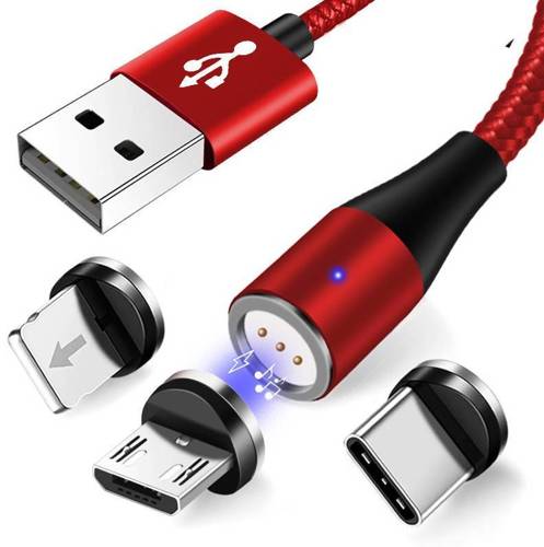 AM60 | 3in1 1M | 5A magnetic cable for fast charging and data transfer | 3 tips