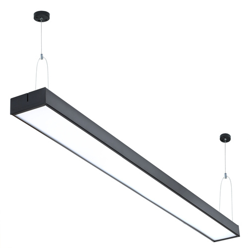Linear pendant lamp 120 cm | Office black LED module | Lamp width 10 cm 