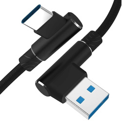 AM30 | 2M USB C Winkel Kabel | haltbares Nylon geflochtenes Handy Ladekabel QC 3.0 2.4A