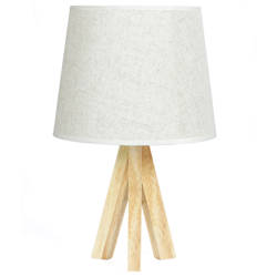 DL05 | Tischlampe aus Naturholz mit Lampenschirm | 40W E27 | Schreibtischlampe, Nachttischlampe