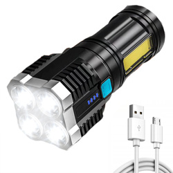 TL-S03 | 4x LED + COB Multifunktions-Taschenlampe mit eingebautem Akku | 1000lm, 4 Beleuchtungsmodi, bis zu 8 Stunden Arbeit