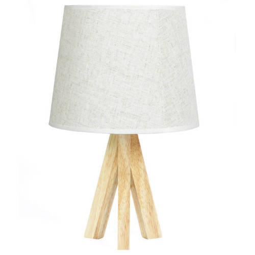 DL05 | Tischlampe aus Naturholz mit Lampenschirm | 40W E27 | Schreibtischlampe, Nachttischlampe