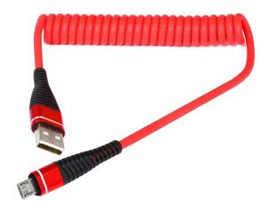 AM32 | Micro USB 1M | Spiralinis USB laidas telefono įkrovimui | Greitas įkrovimas 3.0 2.4A