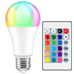 A60-RGB-9W | Żarówka LED RGB 16 kolorów | Gwint E27 | Kula | Pilot IR