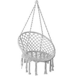 DY-A003-GREY | Fotel wiszący, krzesło brazylijskie, kosz, huśtawka, hamak | do 120 kg