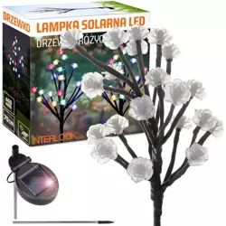 FLD-08-C | Kwiatek solarny | Ogrodowa lampa solarna LED Drzewko z różyczkami | 70 cm, 600 mAh