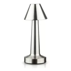HJA12-SILVER| Bezprzewodowa lampka stołowa | Dotykowa lampka nocna z regulowaną barwą światła | Lampka USB