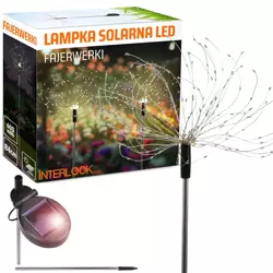LFW-B200-Warm | Ogrodowa lampa solarna LED fajerwerki | 84cm, 600mAh, 200 diod LED