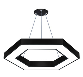 LPL-002 | Lampa sufitowa wisząca LED 50W | heksagon | aluminium | CCD niemrugająca | Φ80x6