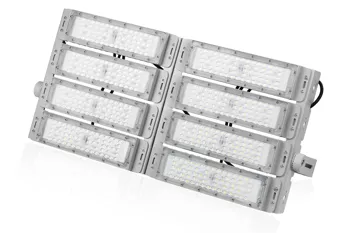TMN-400W-SILVER | Profesjonalny halogen LED | Mocne oświetlenie  do hal sportowych, fabryk, domu |  Aluminiowa lampa | Naświetlacz z regulowanym uchwytem