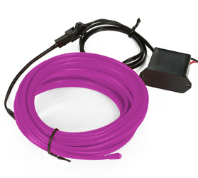 Zestaw El Wire Fioletowy 10M - Światłowód Ambient Light EL Wire z odzielnym inverterem 12V