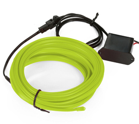 Zestaw El Wire Limonkowy 2M - Światłowód Ambient Light EL Wire z dołączonym inverterem 12V