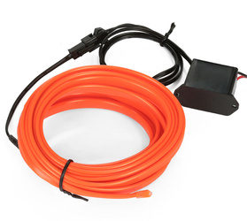 Zestaw El Wire Pomarańczowy 2M - Światłowód Ambient Light EL Wire z odzielnym inverterem 12V