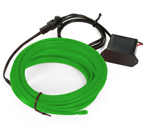 Zestaw El Wire Zielony 2M - Światłowód Ambient Light EL Wire z dołączonym inverterem 12V