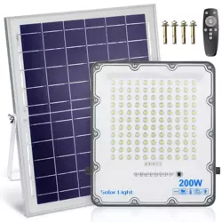 Zestaw Naświetlacz LED 200W + Panel solarny 6V/12W z pilotem | 3500lm, 9000mAh, IP66