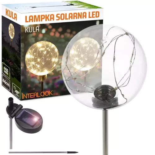 FLD-29-W | Ogrodowa lampa solarna LED Kula | 66 cm, 600 mAh