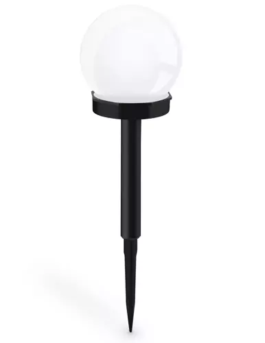 YNG-105-WC | Ogrodowa lampa solarna biała kula | wbijana, gruntowa | 10cm